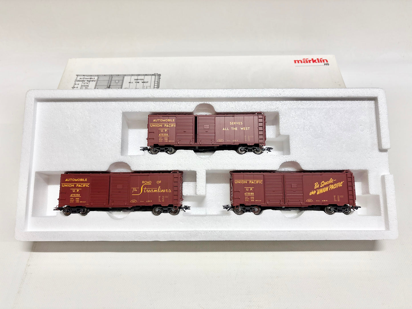 Märklin 45647 Wagen-Set Double-Door Box Cars Güterwagen USA UP AC H0