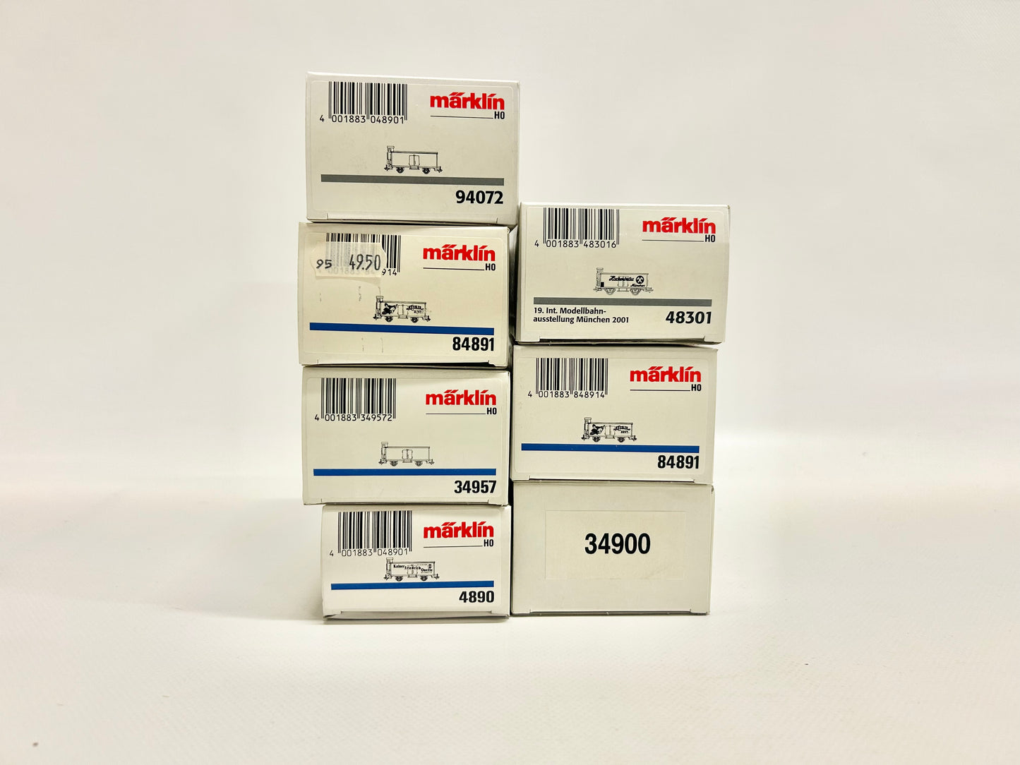 Märklin 7x Covered Freight Cars with Brakeman's Cabs Lot H0