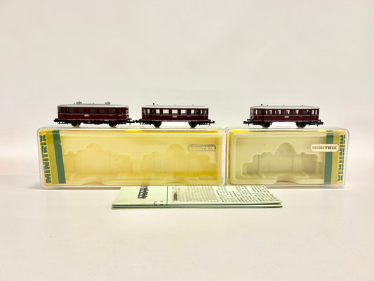 Minitrix 2090 & 2092 Dieseltriebwagen mit Beiwagen VT 75 DB Spur N