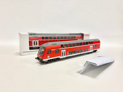 Märklin 43584 & 43586 Doppelstock-Steuerwagen + Personenwagen mit Innenbeleuchtung DB AC H0