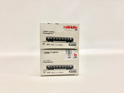 Märklin 2x 43202 Personenwagen mit Innenbeleuchtung DB AC H0