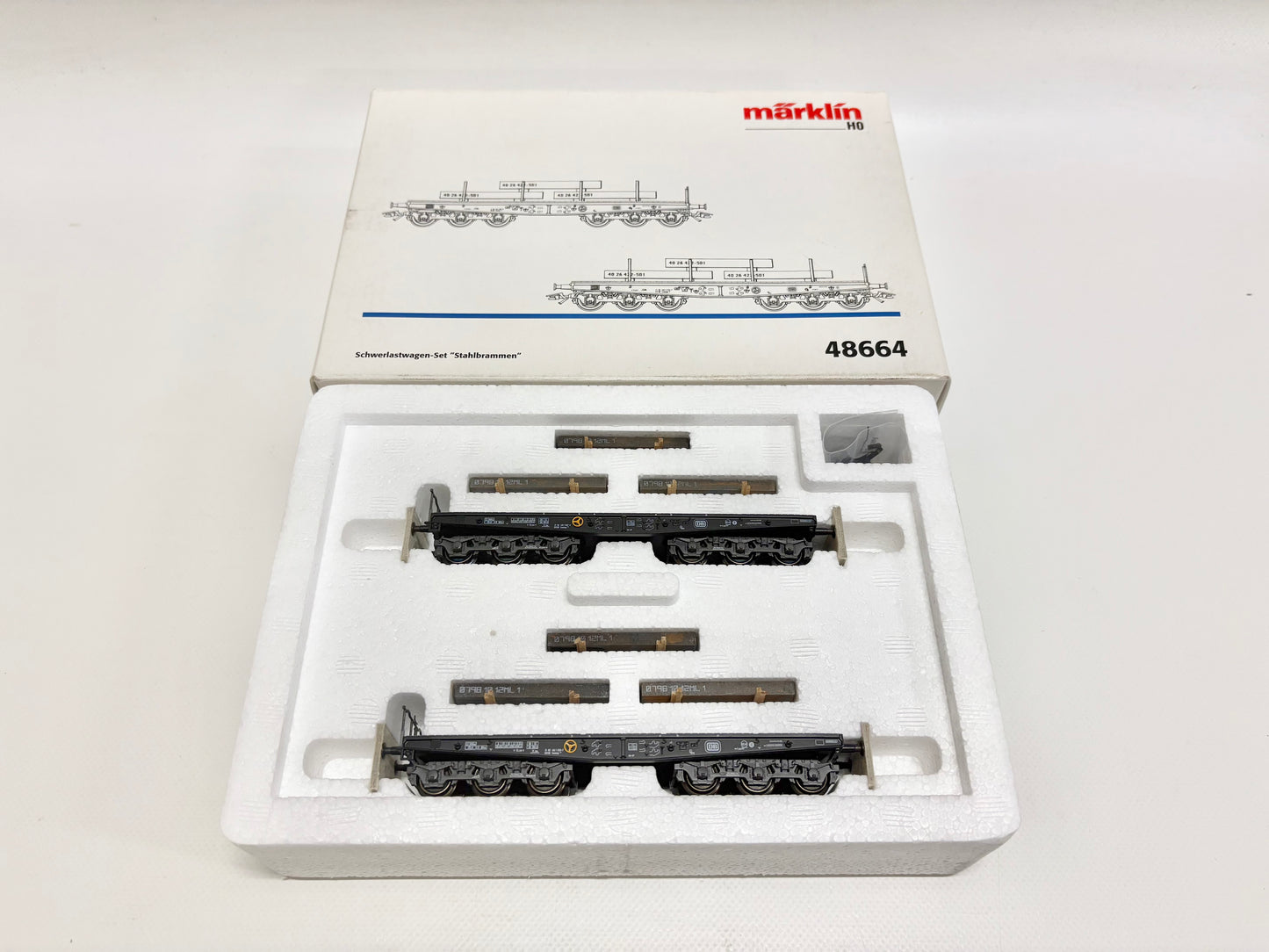 Märklin 48664 Wagen-Set "Stahlbrammen" Schwerlastwagen DB AC H0