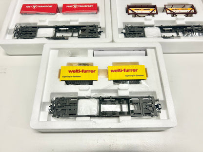 Märklin 47456 Wagen-Set Taschenwagen beladen mit LKW Wechselaufbauten H0
