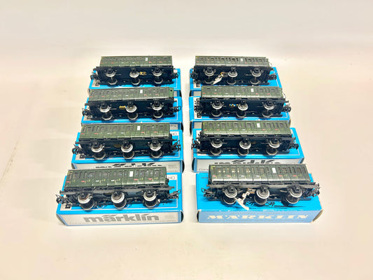 Märklin 8x 4004 4005 compartment car passenger car set H0 