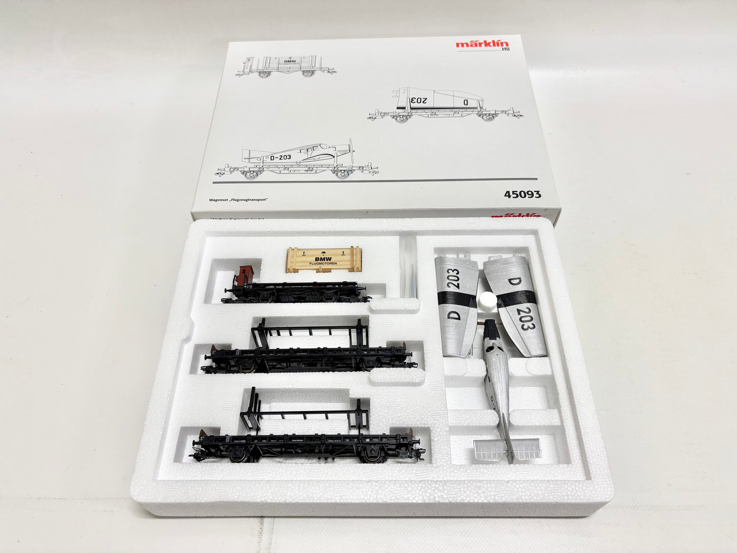 Märklin 45093 Wagen-Set Flugzeugtransport BMW AC H0