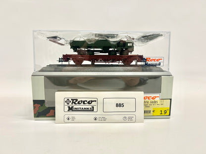 Roco Minitanks 841 845 883 885 826 Güterwagen beladen mit Militärfahrzeugen H0