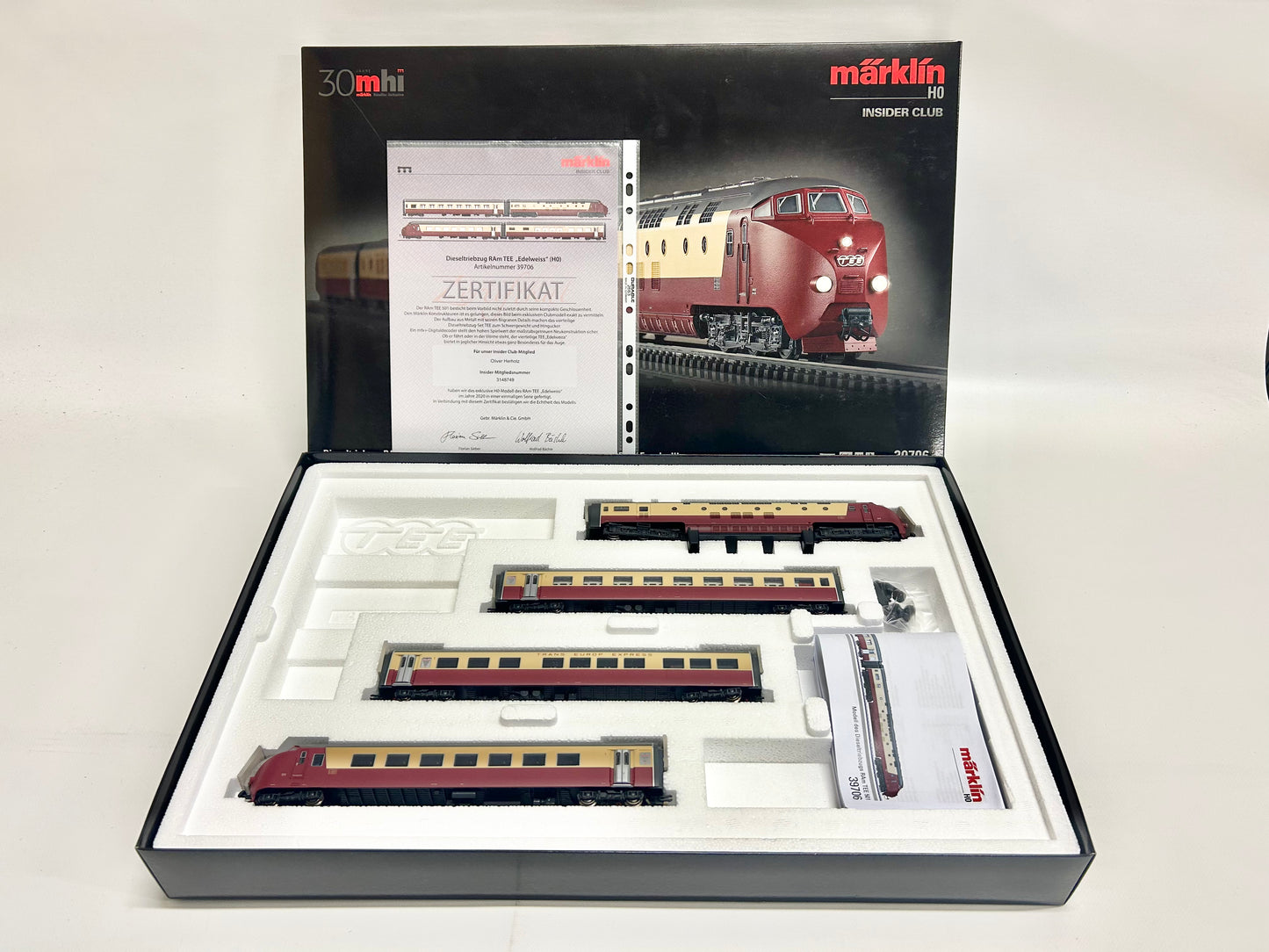 Märklin 39706 Mfx+ Digital + Sound TEE Edelweiss Triebwagen H0