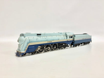 Tenshodo Dampflokomotive "Blue Goose" 4-6-4 Messing ATSF DC H0