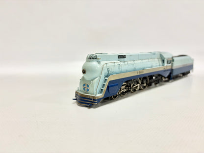 Tenshodo Dampflokomotive "Blue Goose" 4-6-4 Messing ATSF DC H0