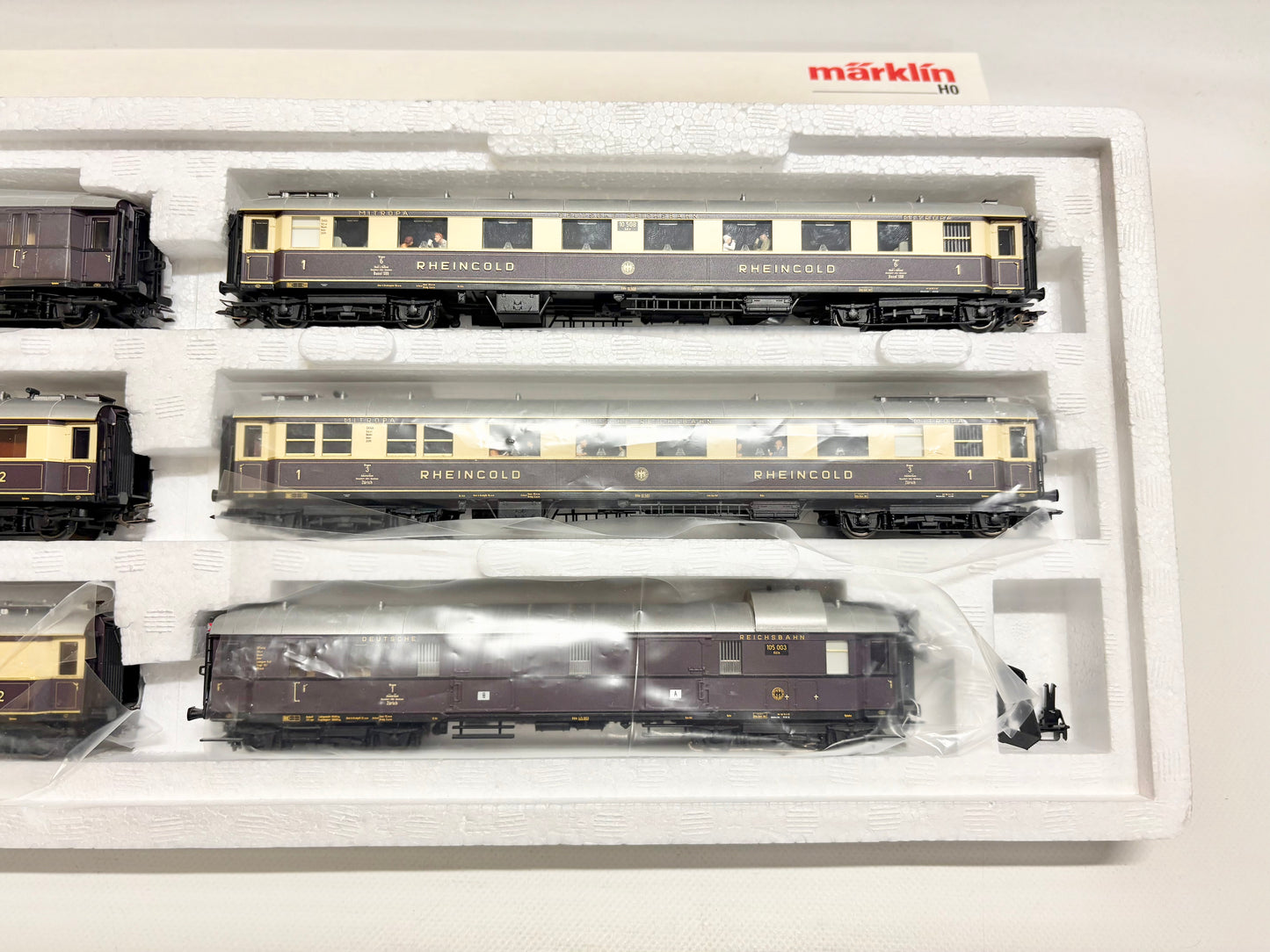 Märklin 41929 Wagen-Set "Rheingold" Schnellzugwagen mit Innenbeleuchtung DRG AC H0