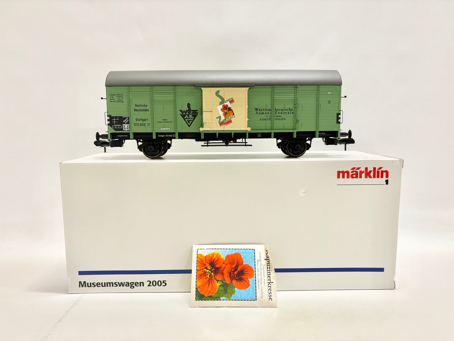 Märklin Museumswagen 2005 "Württembergische Samenzentrale" Güterwagen DR Spur 1