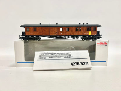 Märklin 4270 Schwedischer Gepäckwagen Holzwagen mit Innenbeleuchtug SJ AC H0