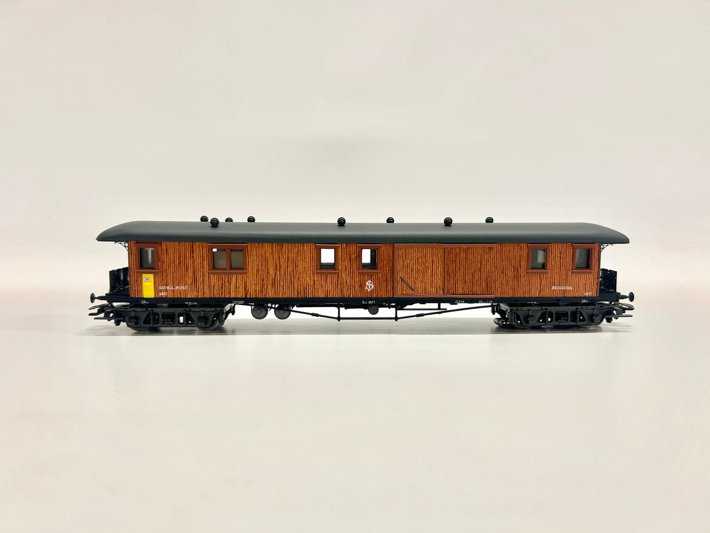 Märklin 4270 Schwedischer Gepäckwagen Holzwagen mit Innenbeleuchtug SJ AC H0