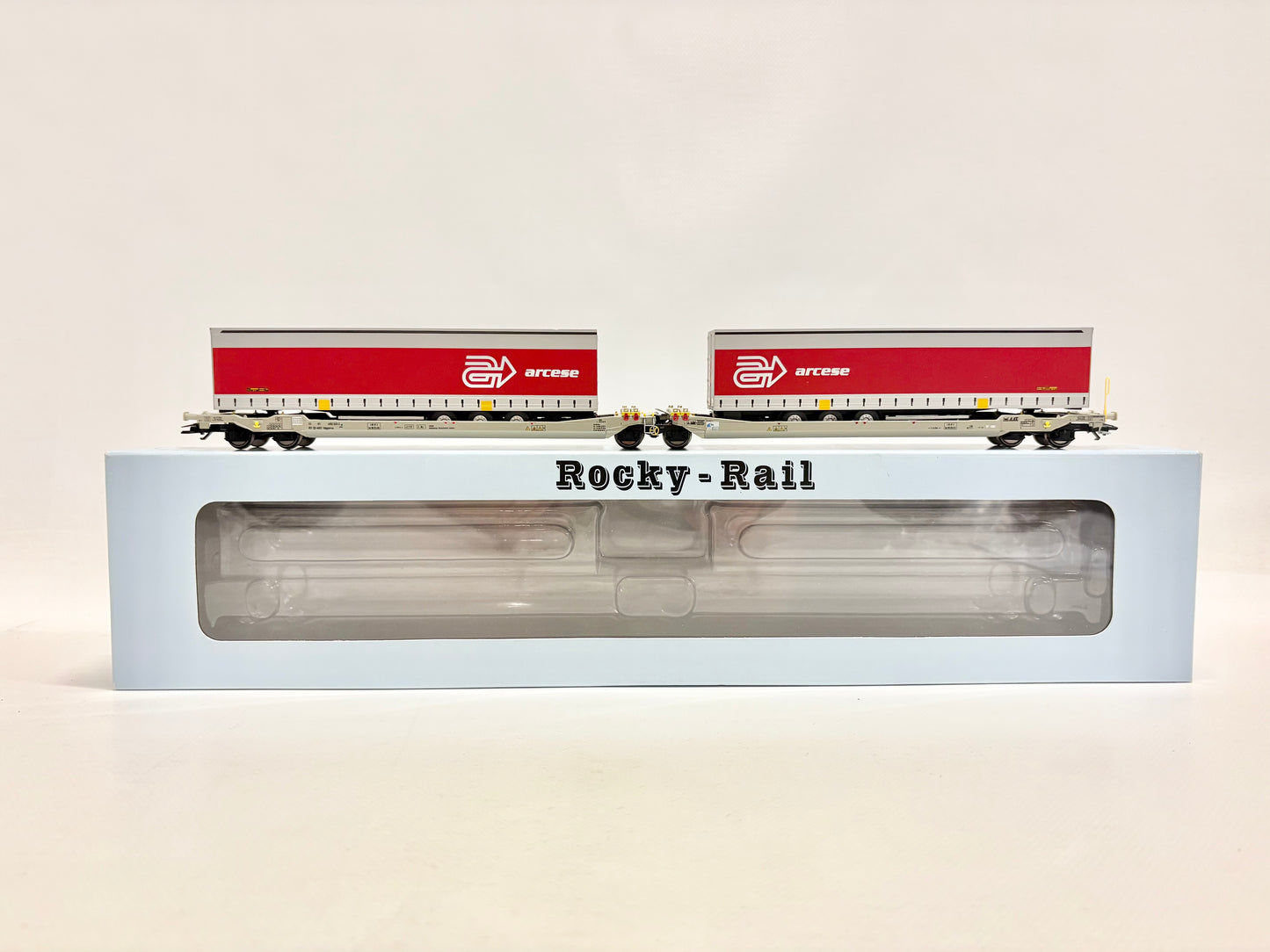 Rocky Rail RR90315 Taschenwagen mit LKW-Auflieger DB AC H0