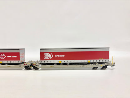 Rocky Rail RR90315 Taschenwagen mit LKW-Auflieger DB AC H0