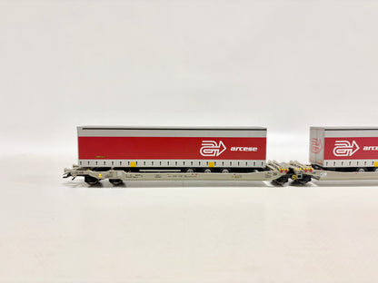 Rocky Rail RR90315 Taschenwagen mit LKW-Auflieger DB AC H0