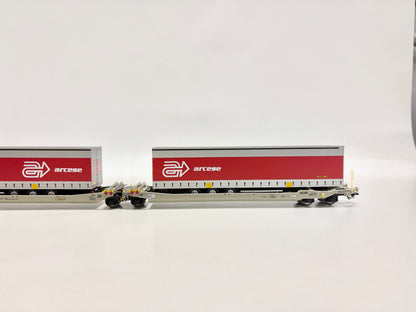 Rocky Rail RR90315 Taschenwagen mit LKW-Auflieger DB AC H0