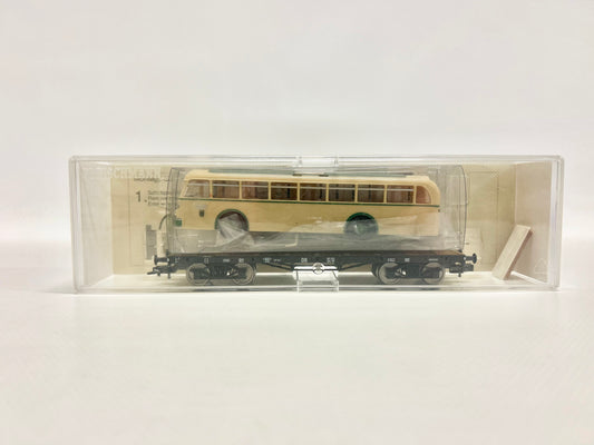 Fleischmann 855286K Flachwagen mit Omnibus Güterwagen DB DC H0