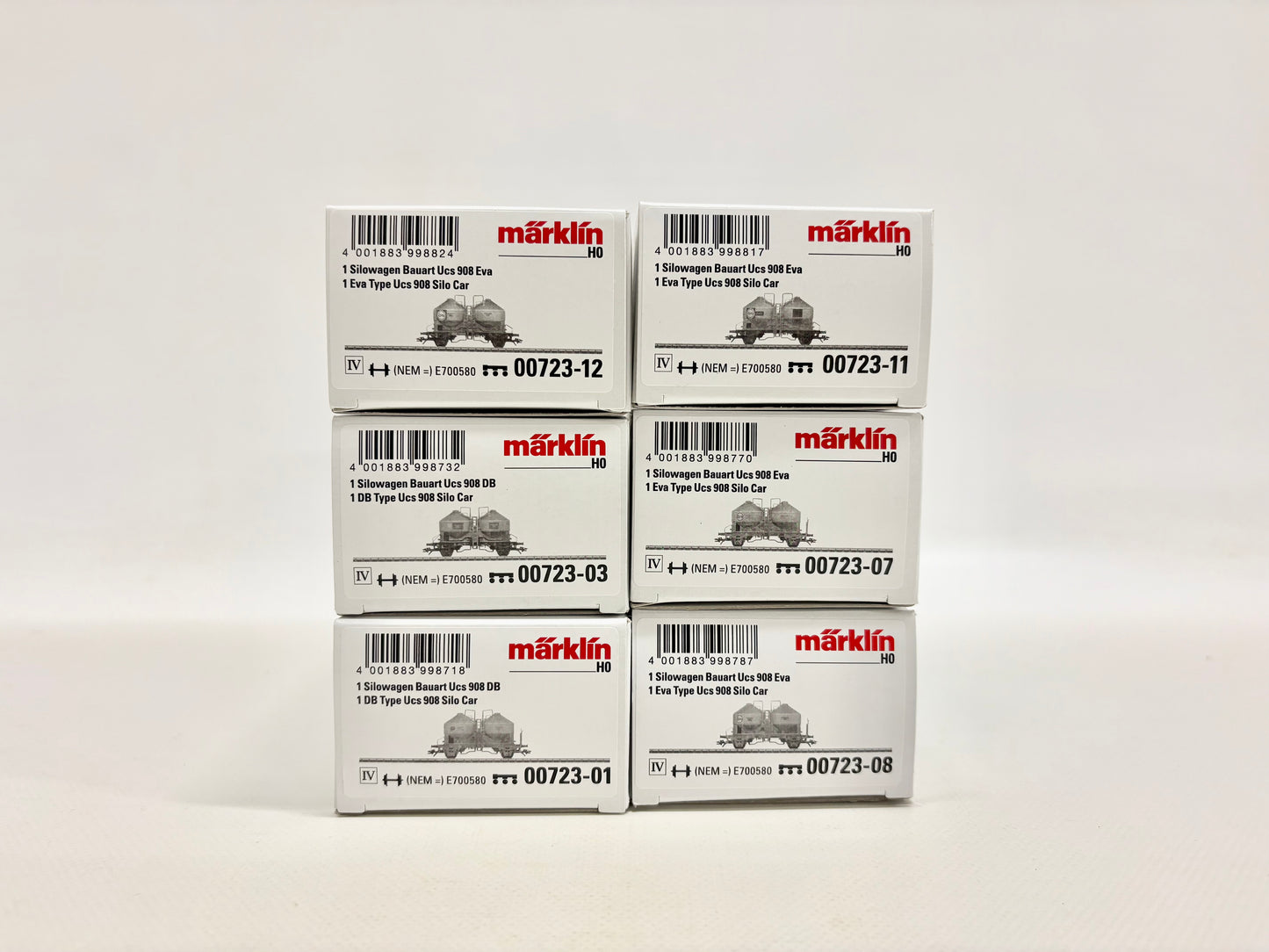 Märklin 00723 6x Silowagen Güterwagen Konvolut DB AC H0