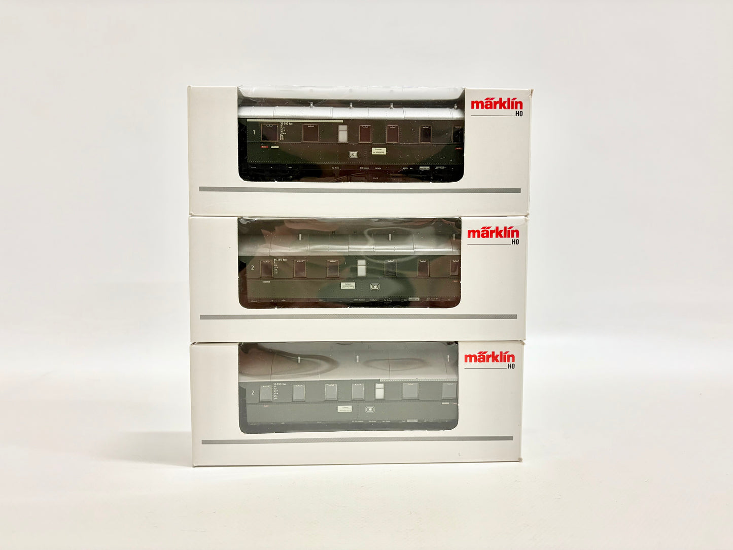 Märklin 3x 4313 Personenwagen mit Innenbeleuchtung Donnerbüchsen DB AC H0