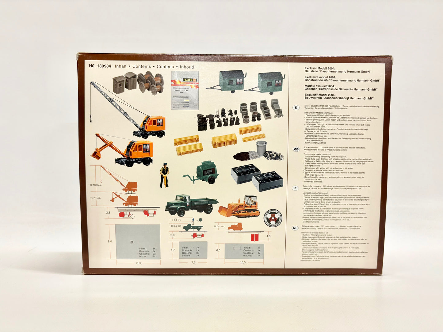 Faller 130984 H0 Exklusiv Modell Baustelle "Bauunternehmung Hermann GmbH" Bausatz