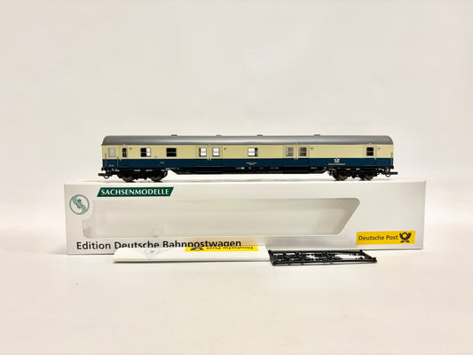 Sachsenmodelle Philatelie Bahnpostwagen ozeanblau-beige DBP H0
