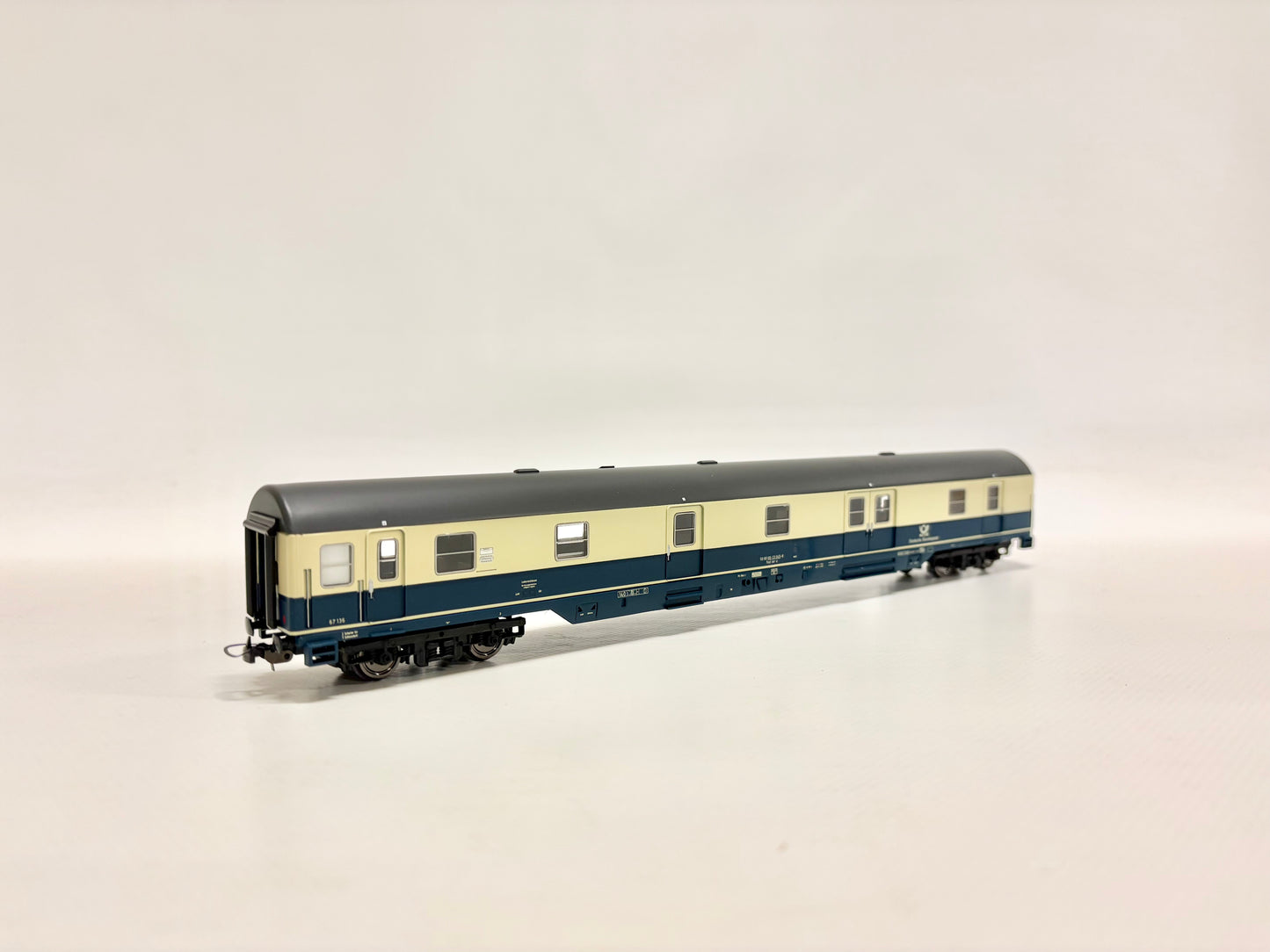 Sachsenmodelle 14694 Bahnpostwagen ozeanblau-beige DBP H0