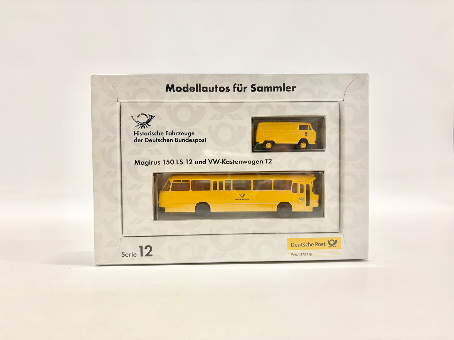 Brekina Serie 12 Historische Fahrzeuge der Deutschen Bundespost Magirus 150LS 12 + VW T2 H0