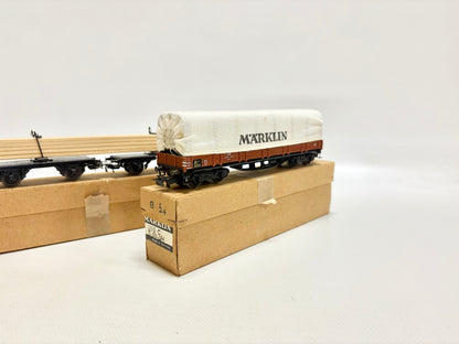Märklin 361G 393C Planewagen + Langholzwagen 1950er Jahre AC H0