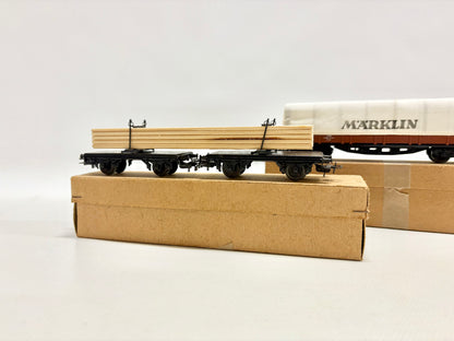 Märklin 361G 393C Planewagen + Langholzwagen 1950er Jahre AC H0