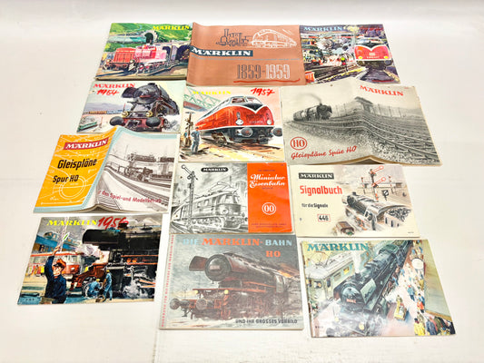 Märklin 12x Katalog/ Gleisplanbuch usw. 1950er Jahre