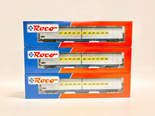 Roco 47130 3x Schiebewandwagen "Cargowaggon" DB H0