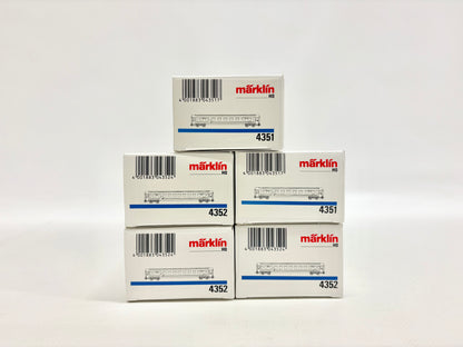Märklin 4351 4352 5x Belgische Personenwagen SNCB AC H0