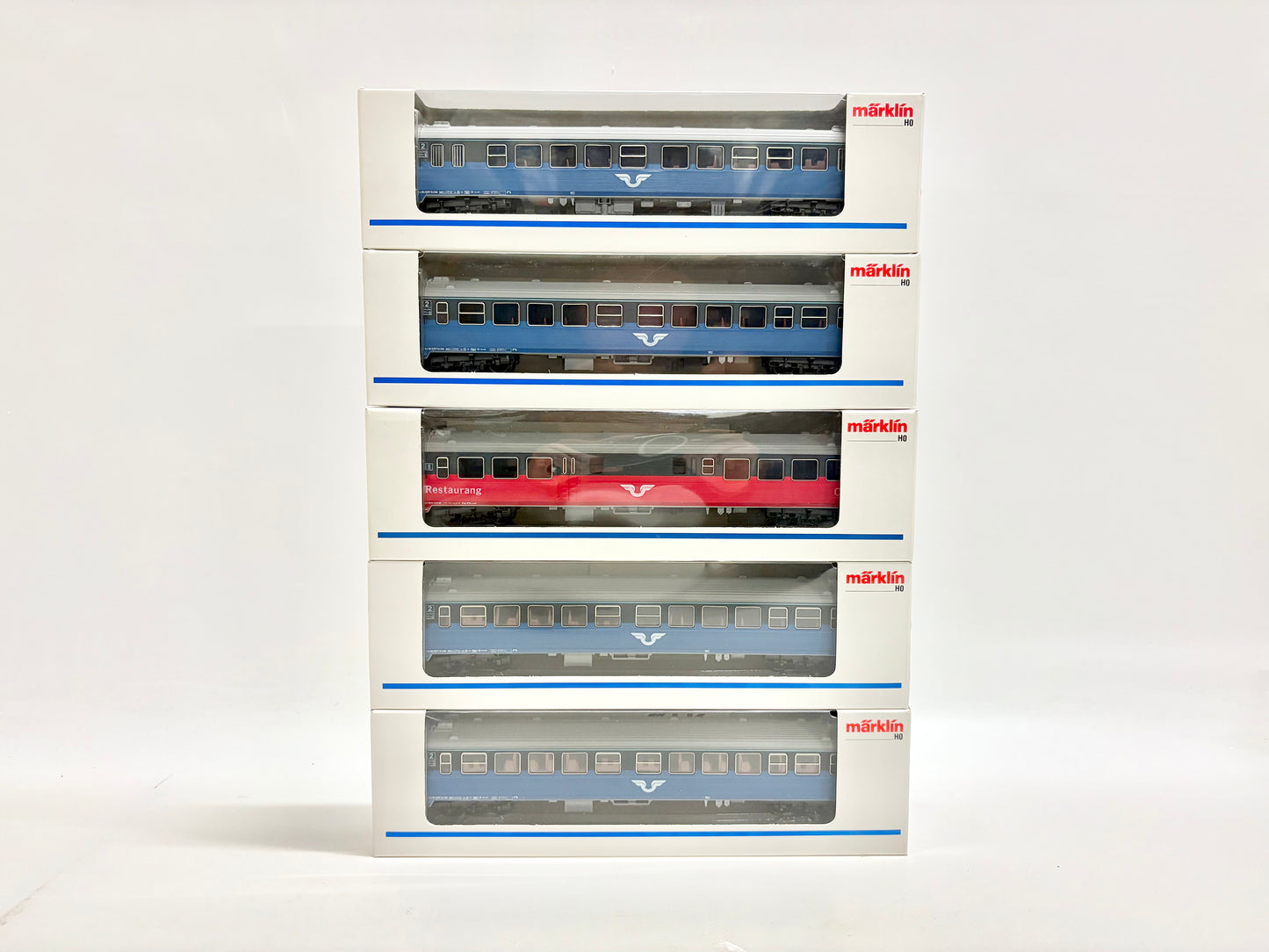 Märklin 4377 4378 5x Swedish Passenger Cars SJ AC H0