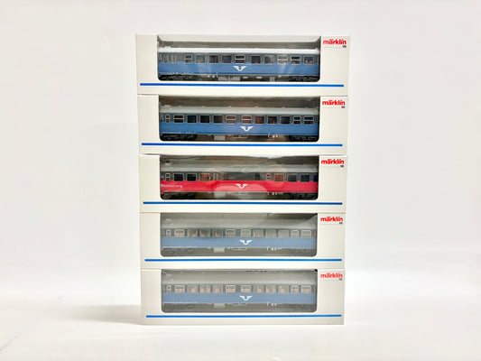 Märklin 4377 4378 5x Schwedische Personenwagen SJ AC H0