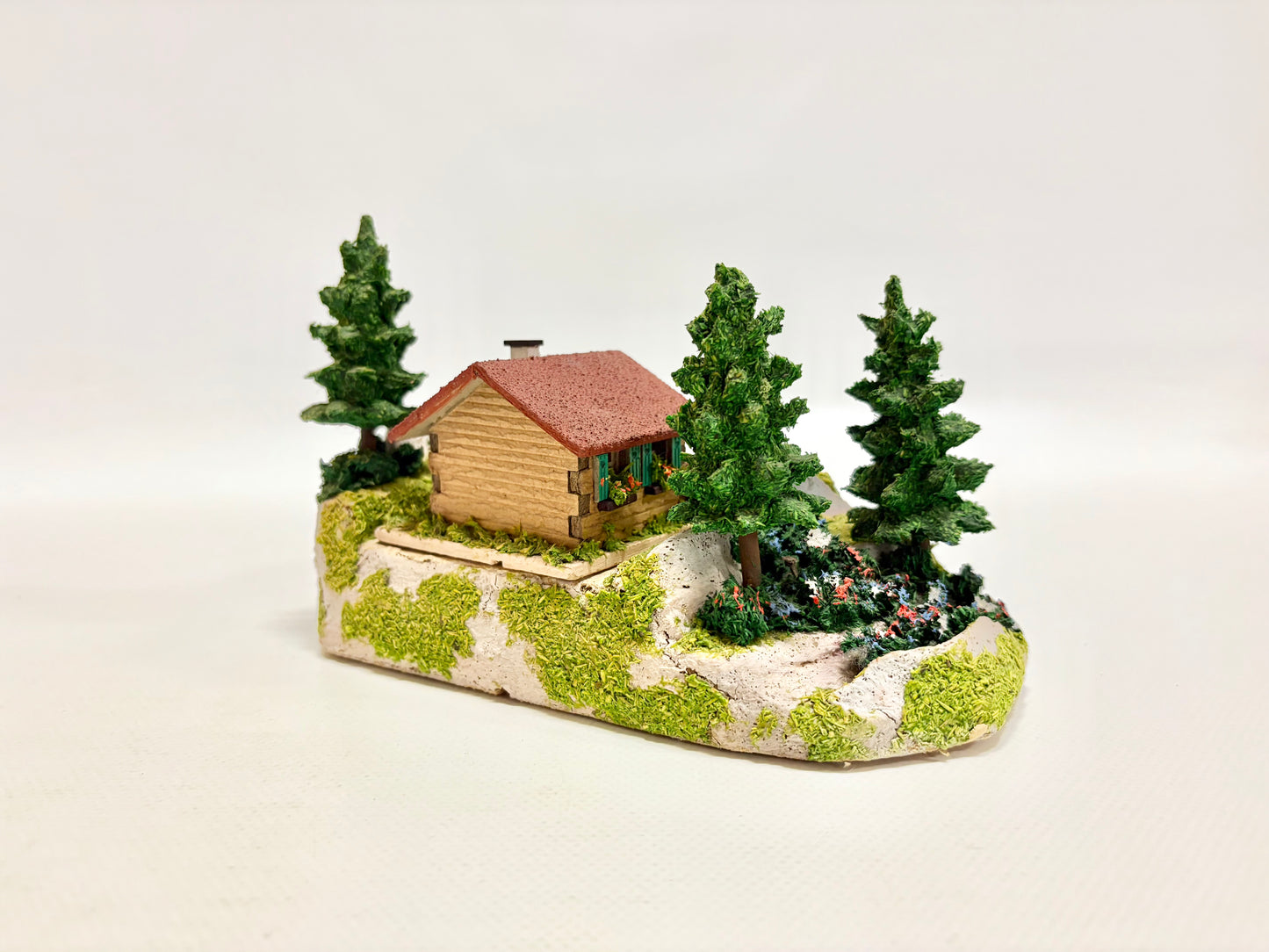 Rudolf Spitaler RS 6670 Diorama Haus mit Brücke 1950er Jahre H0