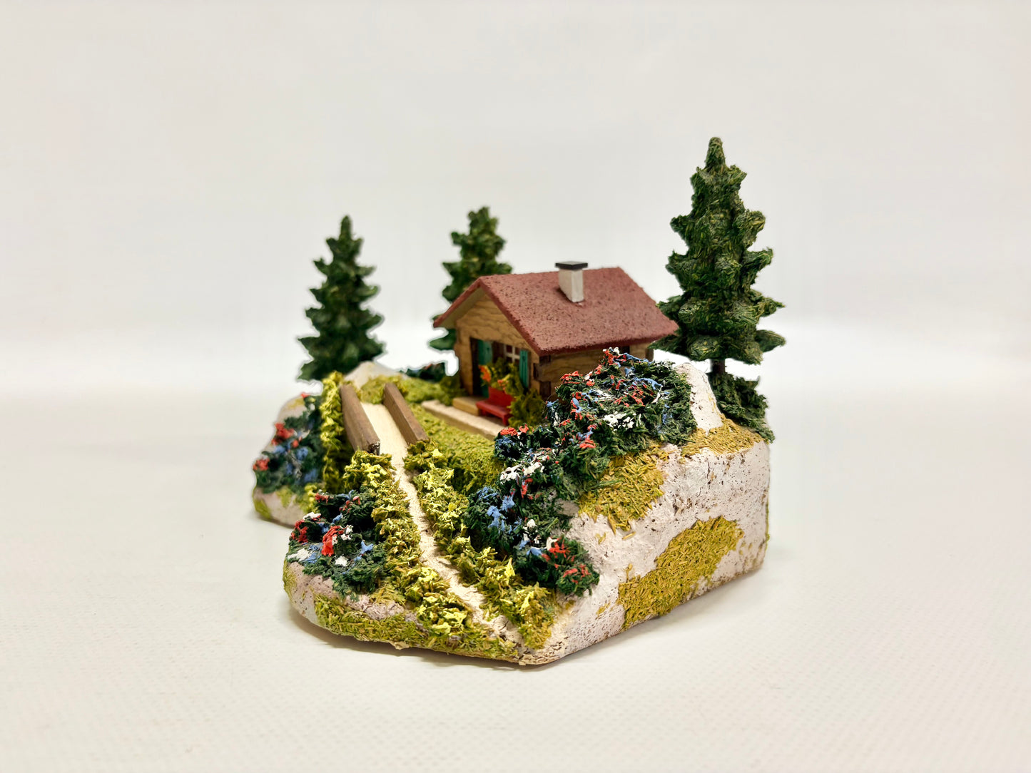 Rudolf Spitaler RS 6670 Diorama Haus mit Brücke 1950er Jahre H0