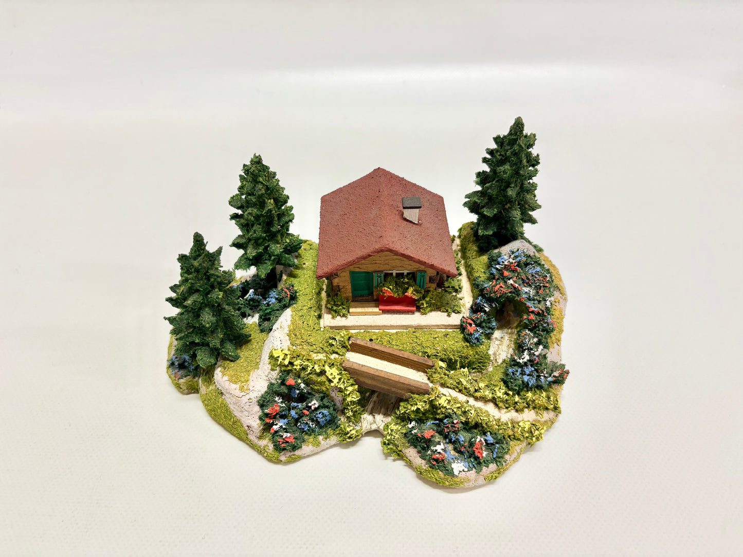 Rudolf Spitaler RS 6670 Diorama Haus mit Brücke 1950er Jahre H0