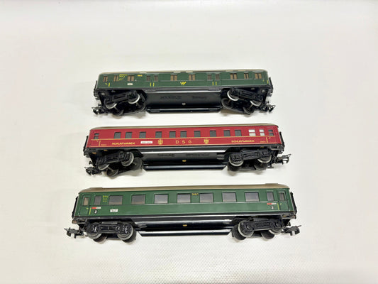 Märklin 346 3x Schürzenwagen Personenwagen 1950er Jahre DB AC H0