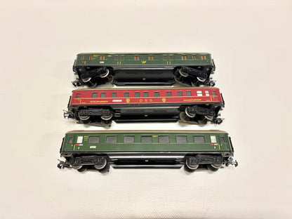 Märklin 346 3x Schürzenwagen Personenwagen 1950er Jahre DB AC H0