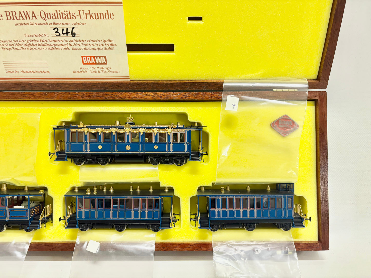 Brawa 0815 Messing Wagen-Set Hofzug der K.Bay.Sts. H0