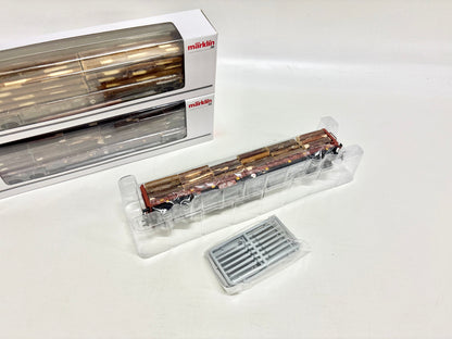 Märklin 47026 Wagen-Set Rungenwagen mit Holzladung DB AC H0