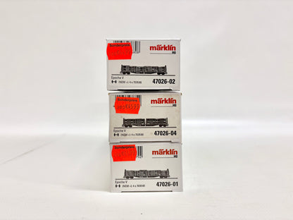 Märklin 47026 Wagen-Set Rungenwagen mit Holzladung DB AC H0