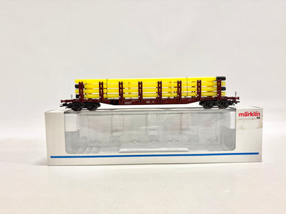 Märklin 47713 Güterwagen Rungenwagen mit Röhrenladung DB AC H0