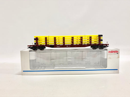 Märklin 47713 Güterwagen Rungenwagen mit Röhrenladung DB AC H0