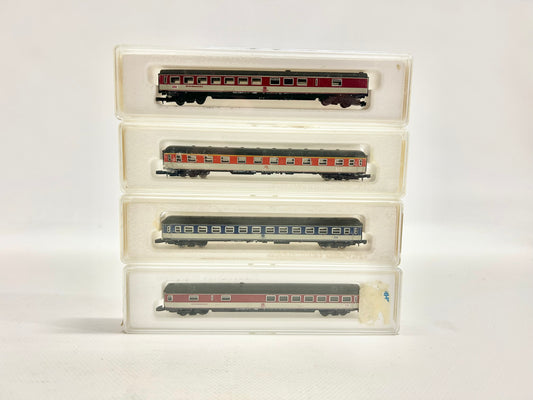 Märklin Mini Club 4x D-Zug Wagen Personenwagen DB Spur Z