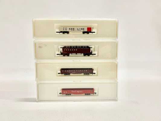 Märklin Mini Club 4x USA Güter- und Personenwagen Spur Z