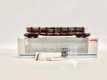 Märklin 47711 Güterwagen Rungenwagen mit Holzladung DB AC H0