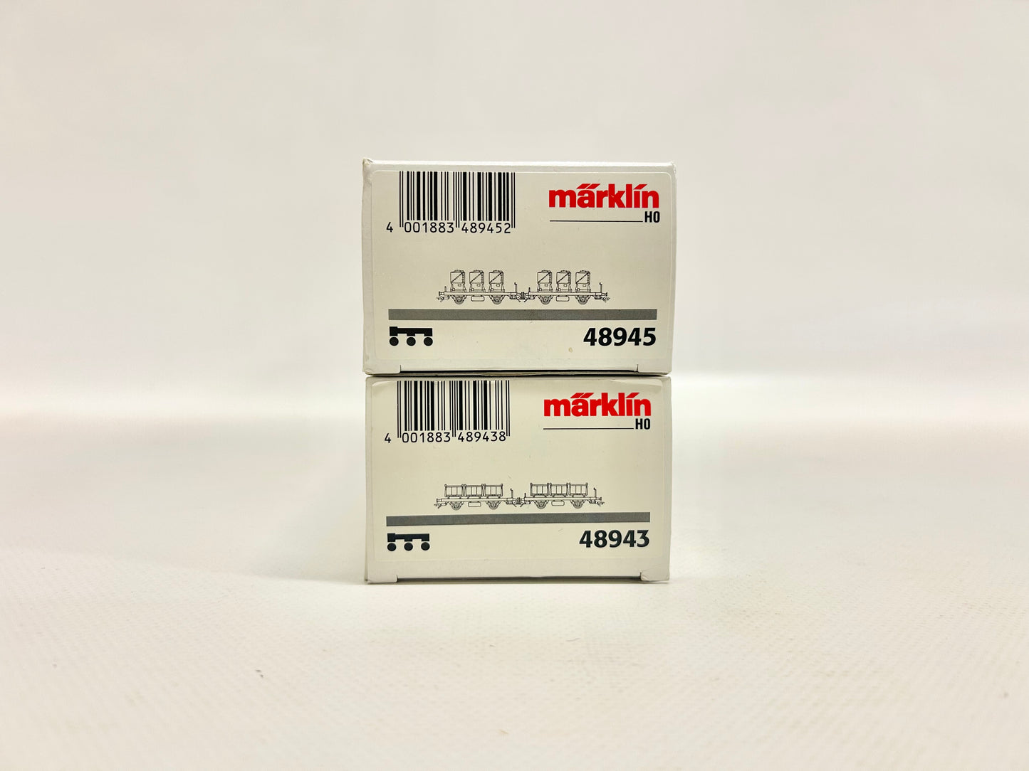 Märklin 48945 & 48943 Behältertragwagen Güterwagen H0