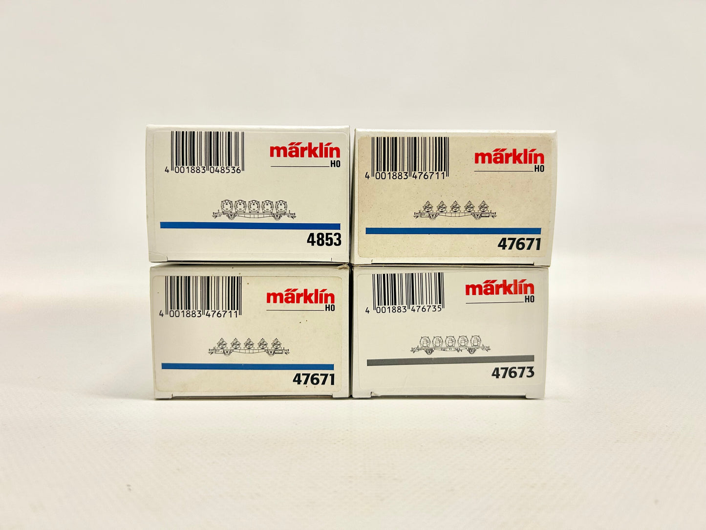 Märklin 4853 47671 47673 4x Behältertragewagen Güterwagen DB AC H0